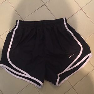 Nike black and white dri-fit athletic shorts
