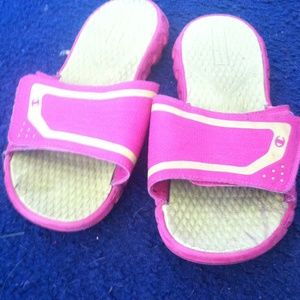Hardly used pink and green sandles