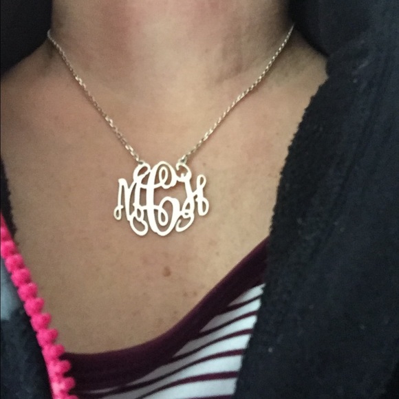 Monogrammed sterling silver necklace, mCh - Picture 2 of 4