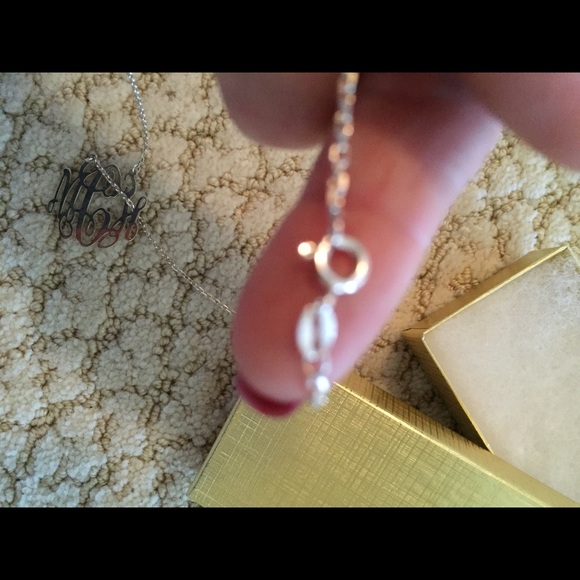 Monogrammed sterling silver necklace, mCh - Picture 4 of 4