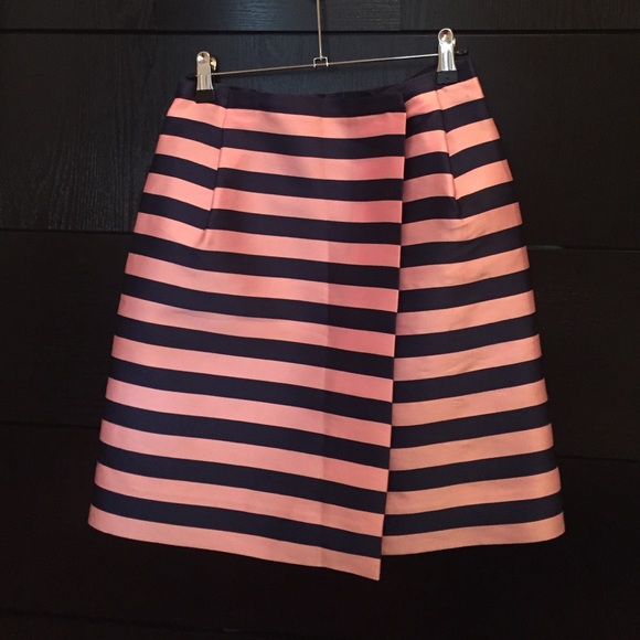 J. Crew Striped Pleated Skirt