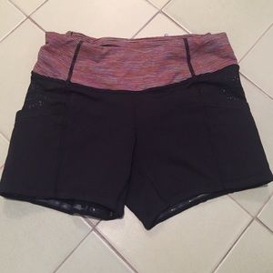Lululemon running tight shorts w/ grip and pockets