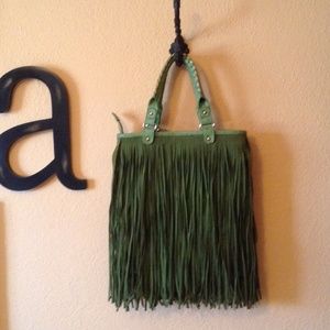 Suede handbag