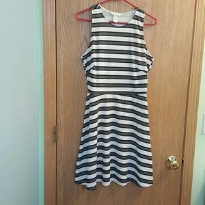 Black and white striped dress