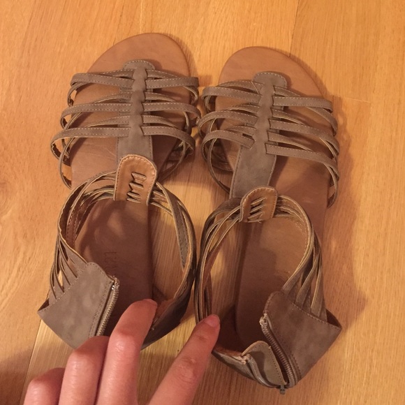 Tan Gladiator sandals from forever 21