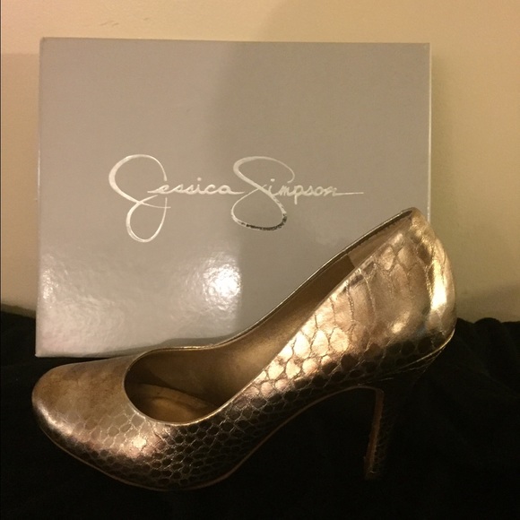 Jessica Simpson Gold Oyster Shoes