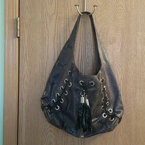 Michael Kors black and gray snake skin purse