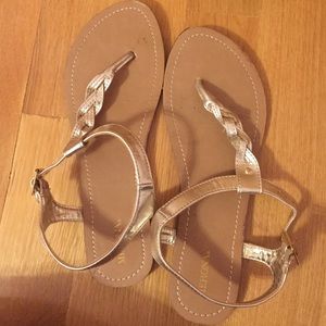 Gold braided MERONA sandals