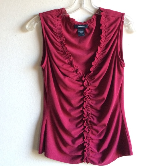 {EXPRESS} Red Ruffle Top - Picture 4 of 8