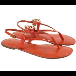 Tory Burch Ali Thong Sandals Patent Calf