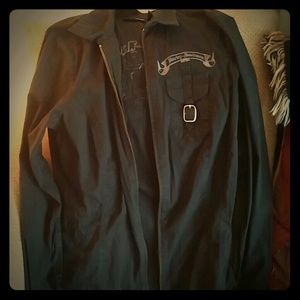 Long sleeve Harley Davidson zip up shirt