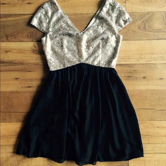 Gold and Black Cocktail Dress