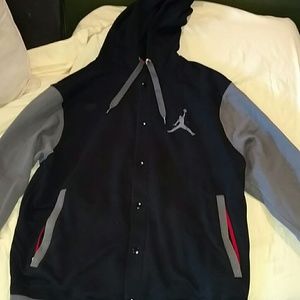 Jordan Button Up Hoodie Sweatshirt. Size xl