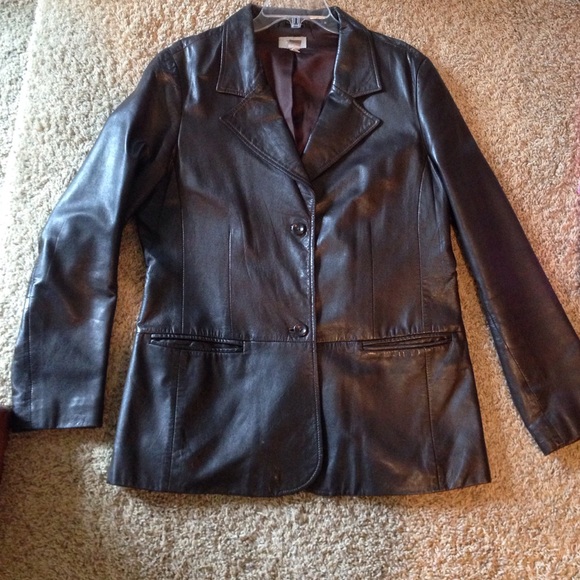 Old Navy Jackets & Blazers - 100% genuine leather jacket. Chocolate brown.
