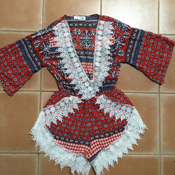 Chic Wish Other - 🎉🎈 Host Pick! Boho red, white and blue romper