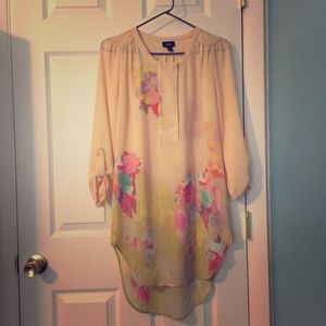 Mossimo blush watercolor style tunic