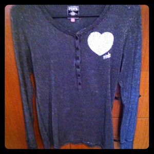 PINK Long Sleeve Shimmer Top