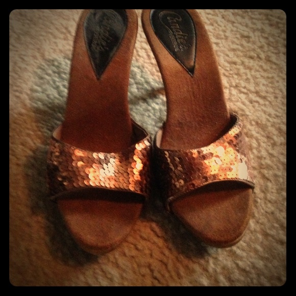Size 7.5 candie's vintage sparkly sandals