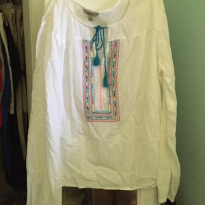 White/blue/pink/purple/green sheer long sleeve top