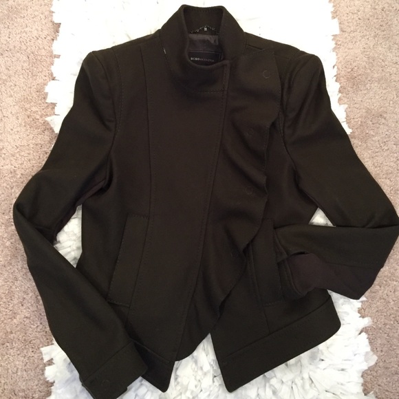 BCBGMaxAzria Jackets & Blazers - ❌SOLD❌♏️BCBGMAXAZRIA Ruffled Moto jacket NWOT