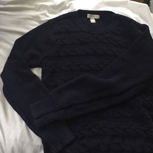 navy knit sweater