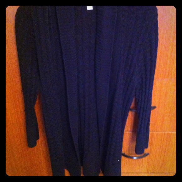 Black L Open Front Cardigan