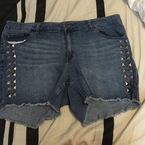 Studded Jean shorts