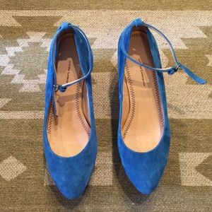 Anthropologie "pilcro"  platform suede wedge
