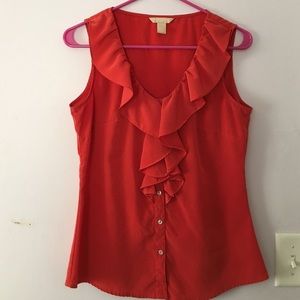 Banana republic Ruffle sleeveless shirt