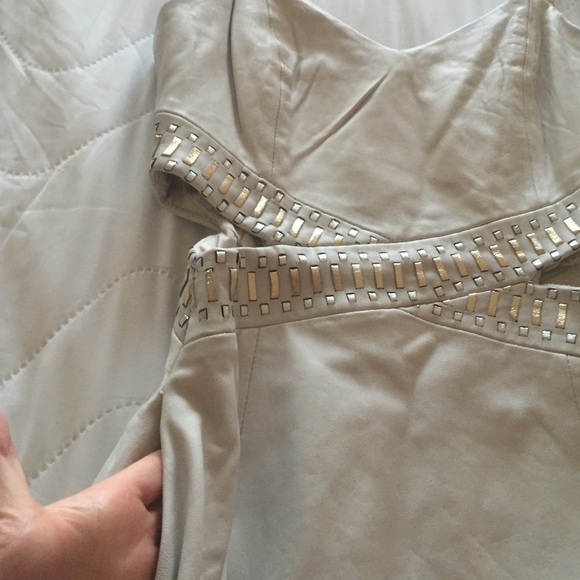 NWT Parker White Leather Rune Dress - Picture 4 of 5