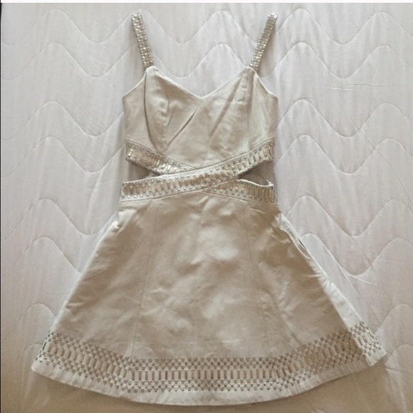 NWT Parker White Leather Rune Dress - Picture 3 of 5