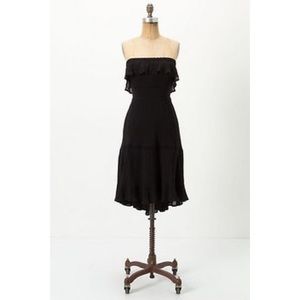 Anthropologie Black Strapless Dress