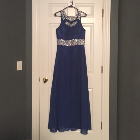 Royal blue & sequin gown, never worn