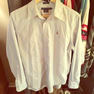 Ralph Lauren Button Down Blue Stripe