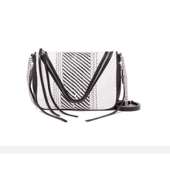 She  + Lo black & white weave cross body