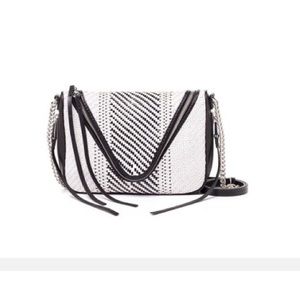 She  + Lo black & white weave cross body
