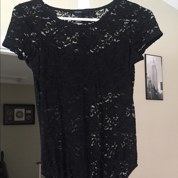 Black laced bodysuit