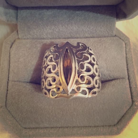 Jewelry - NEW! Sterling Silver Filagree & Smokey Quartz Ring