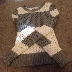 Gray and white sweater