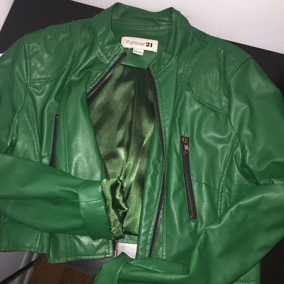SALE!! Green Leather Jacket - Picture 1 of 1