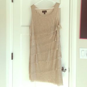 Gold, flapper-style dress