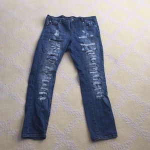 Destressed light wash size 14 denim torrid jeans