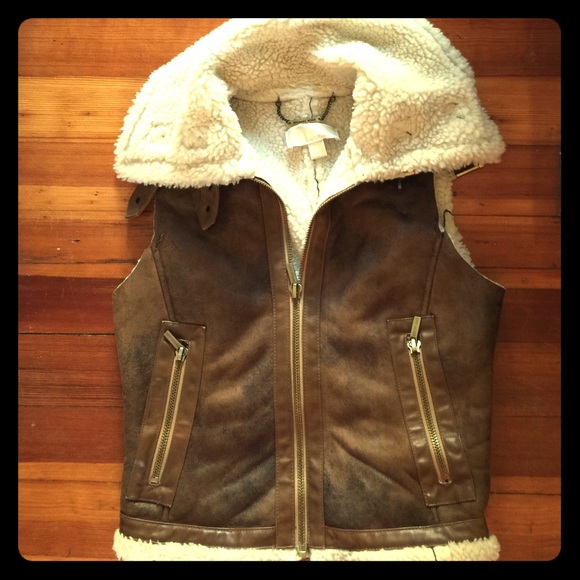 MK Shearling Moto vest