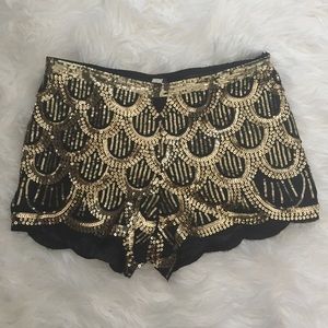 Black and Gold Sequin Shorts✨