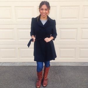 F21 Black Wool Blend Coat - Cute & Girly!