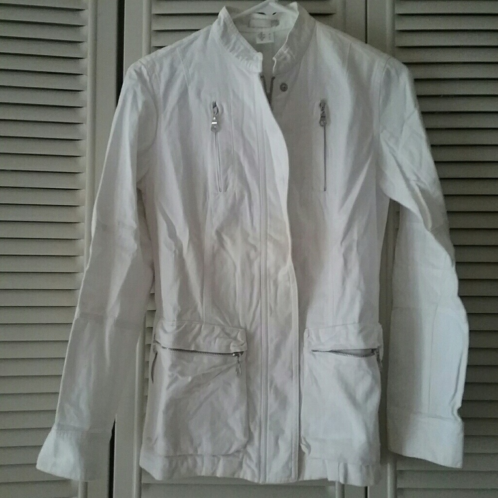 R  Women’s Cotton White Utillty Jacket