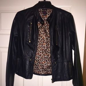 Black faux leather jacket
