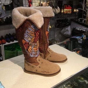 ED HARDY HIGH BOOTS