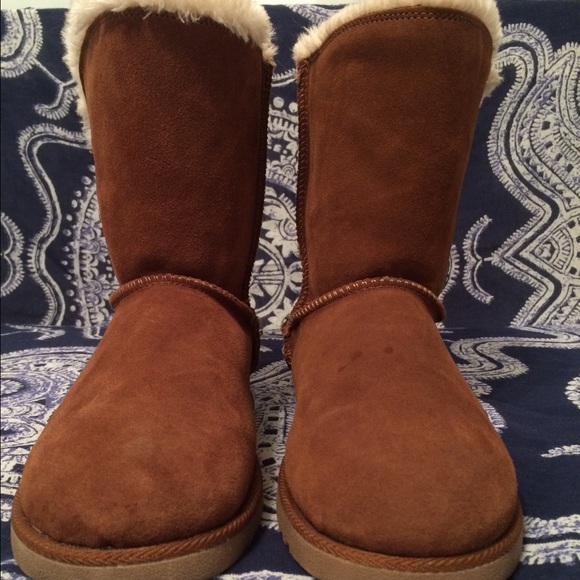Furry nubuck boots