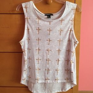 gold cross tank top
